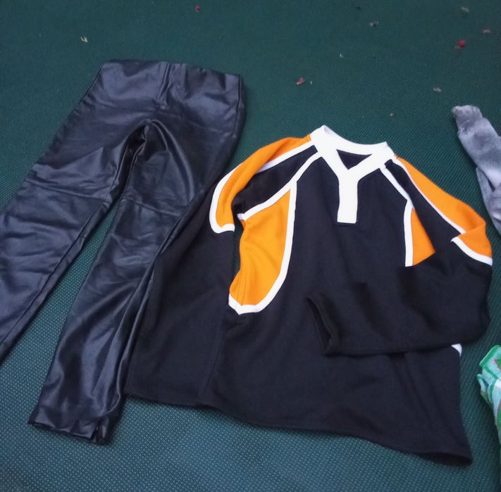 Spodnie bluza skaja skóropodobne czarne dziewczynka ,chłopiec sportowa prezent moda