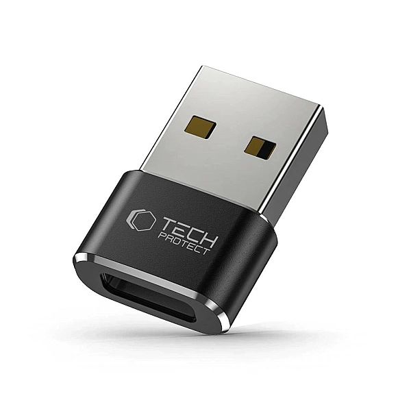 Adapter Tech-Protect UltraBoost USB-A (męski) / USB-C (żeński) - czarn
