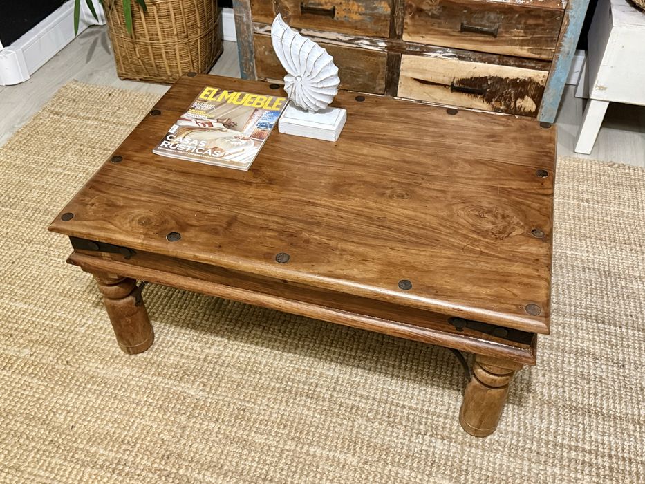 mesa centro apoio aparador teca oriental indiano rustica