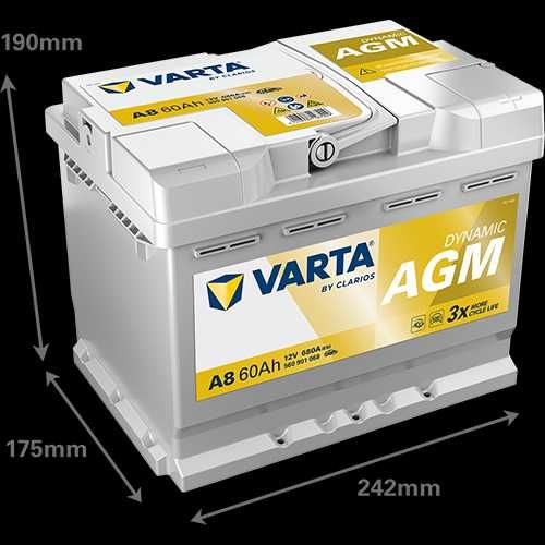 Аккумулятор Varta Dynamic AGM (A8) 60Ah 680A R+ (L2)
