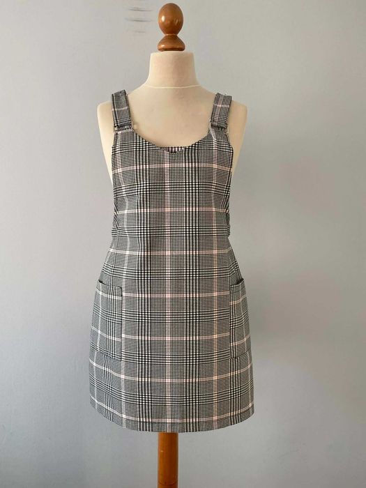 Primark Ogrodniczki spódnica na szelkach szkocka krata 42