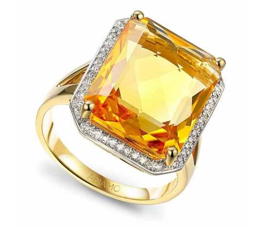 Pierścionek z cytrynem i diamentami Adiamo R33406 Y CT