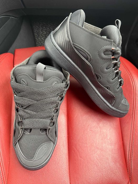 (БЕЗ ПЕРЕДОПЛАТИ) Lanvin Curb Sneakers Black ланвін керб чорні