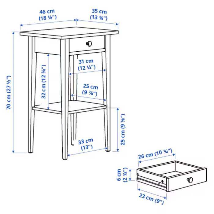 IKEA Hemnes  szafka nocna z szufladą i półką - dostawa gratis