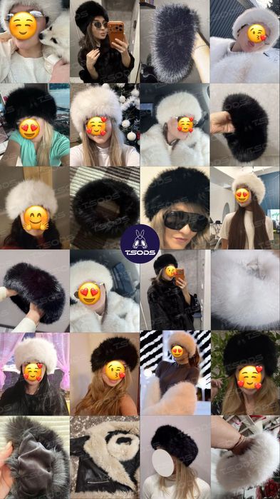 Тепла шапка хутряна круга монголка з еко хутра жіноча повʼязка хутряна