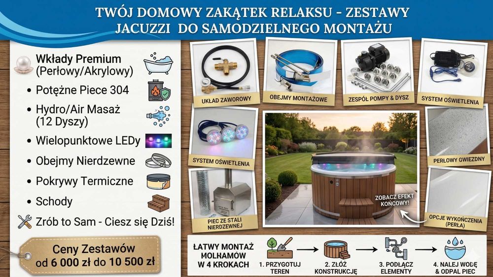 Zestaw do samodzielnego montazu balii jacuzzi bania dżakuzi