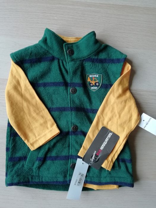 Kamizelka polarowa i koszulka Kids Quarters USA rozm. 74cm NOWE