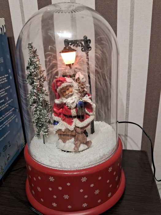 Новогодний декор "Рождество" цилиндр  со снегом.