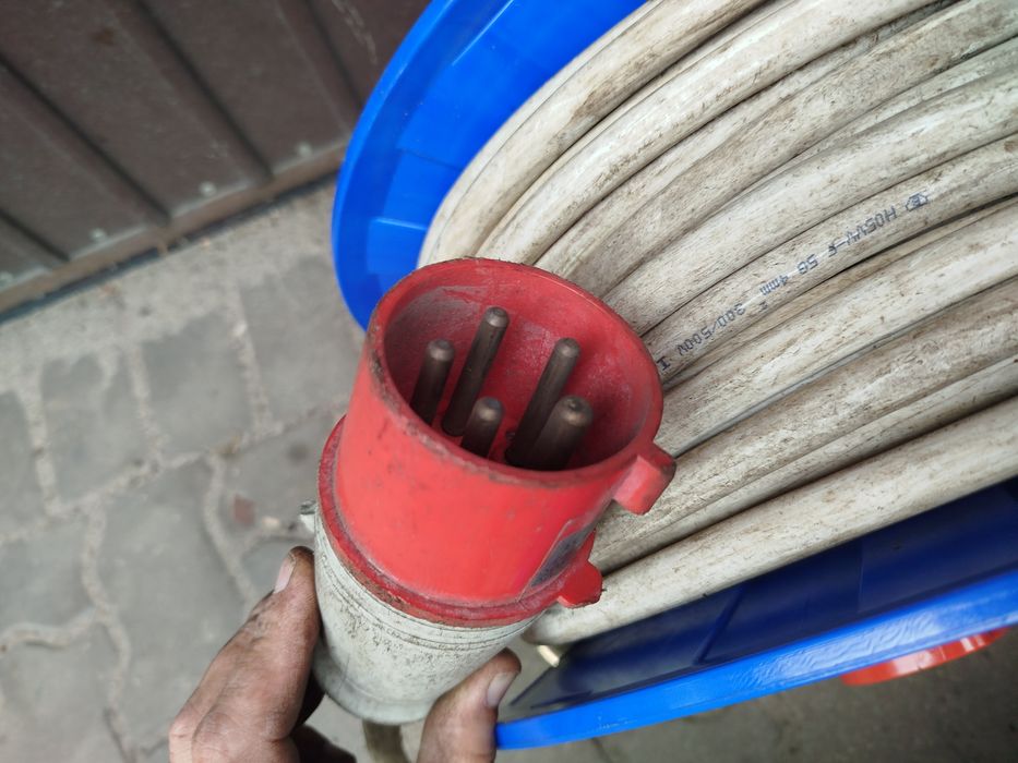 Przedłużacz siłowy  na bębnie gumowy 50m 5x4mm 32A 400v 230v