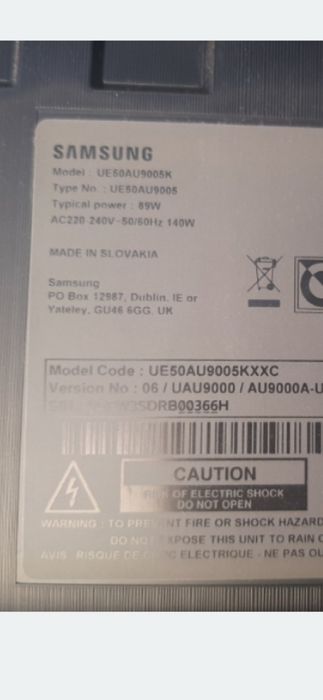 Samsung ue50au9005 às peças