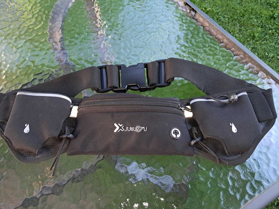 pas do biegania saszetka nerka klamra + 2 kieszenie na bidony neopren