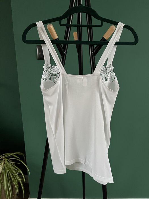 Podkoszulek bluzka piżama top bezrękawnik bawełna biała naturaline