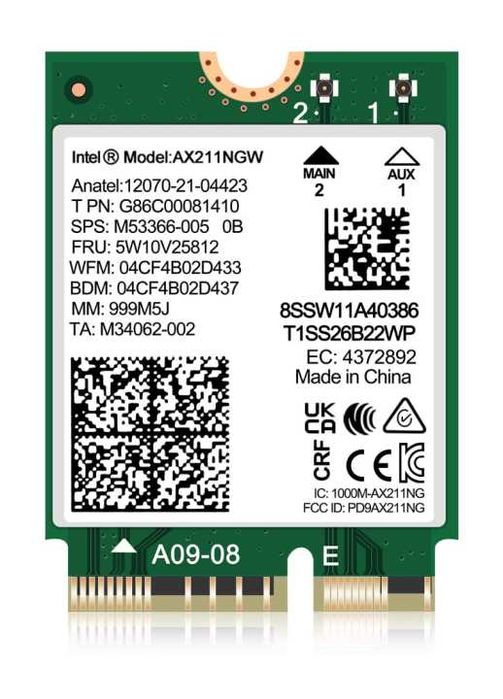 Intel Killer Wi-Fi 6E AX1675i 160MHz (211NGW) Adapter