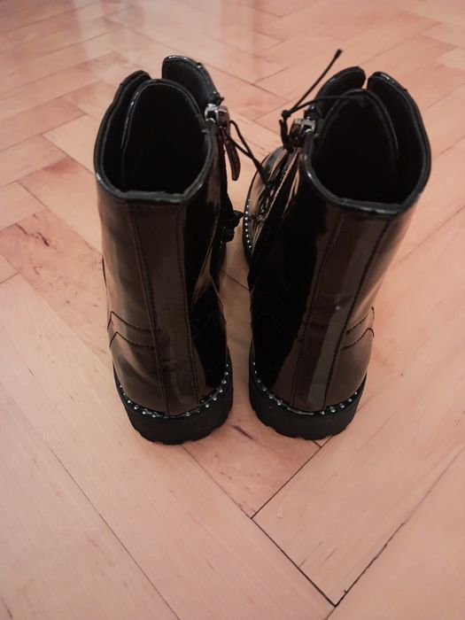 NOWE z metkami,TAHARI Buty trekingowe/trapery/botki lakierowane czarne