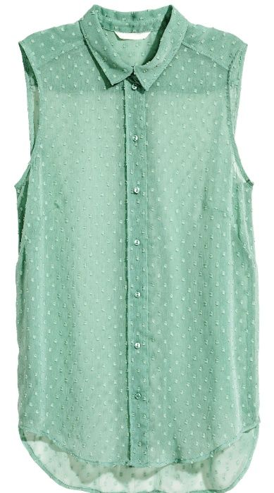 Miętowozielona bluzka bez rękawów H&M 34/XS