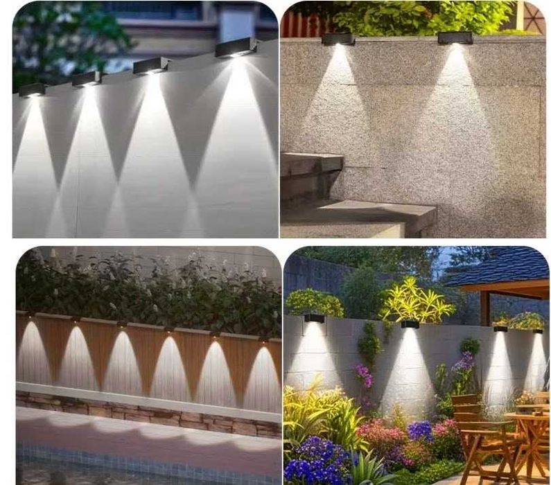 Kit 4 Focos Solares Super brilhantes com placa solar