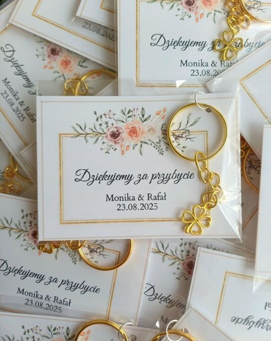 Podziękowanie dla gości breloczek koniczynka
