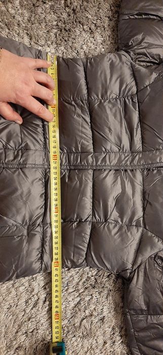 140/146 NOWA szara kurtka zimowa szary płaszcz zimowy długi 5.10.15