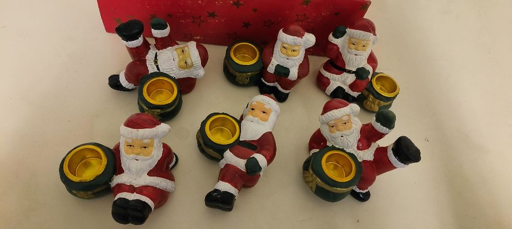 Castiçais pai Natal antigos