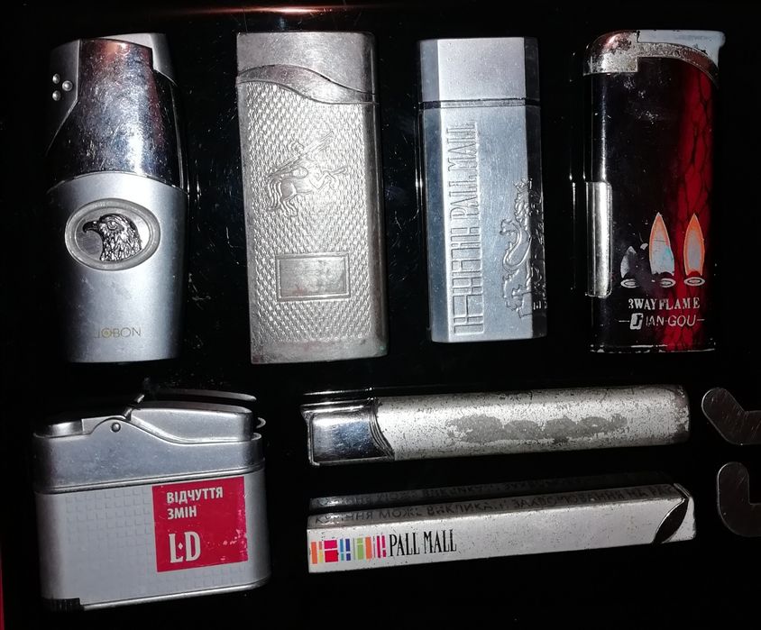 Зажигалки. Одним лотом. Jobon, pall mall, Ld,