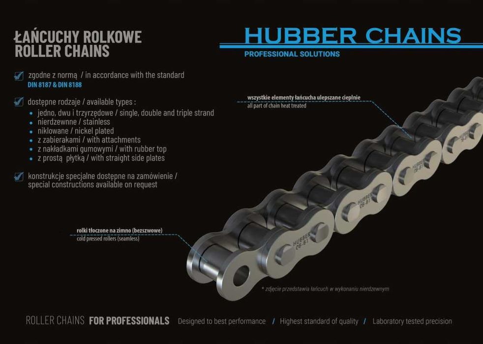 Łańcuch rolkowy rolniczy 12B-1 3/4 Hubber 5m kombajn prasa Kiełczygłów ...