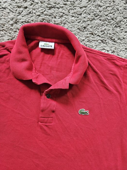 Lacoste koszula męska L bordowa czerwona t-shirt polo