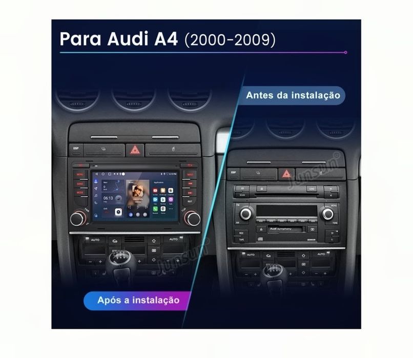 Rádio Android 13  Gps Navi Bt Wifi Dab 132g Para Audi A4 S4 Rs4 B6 B7