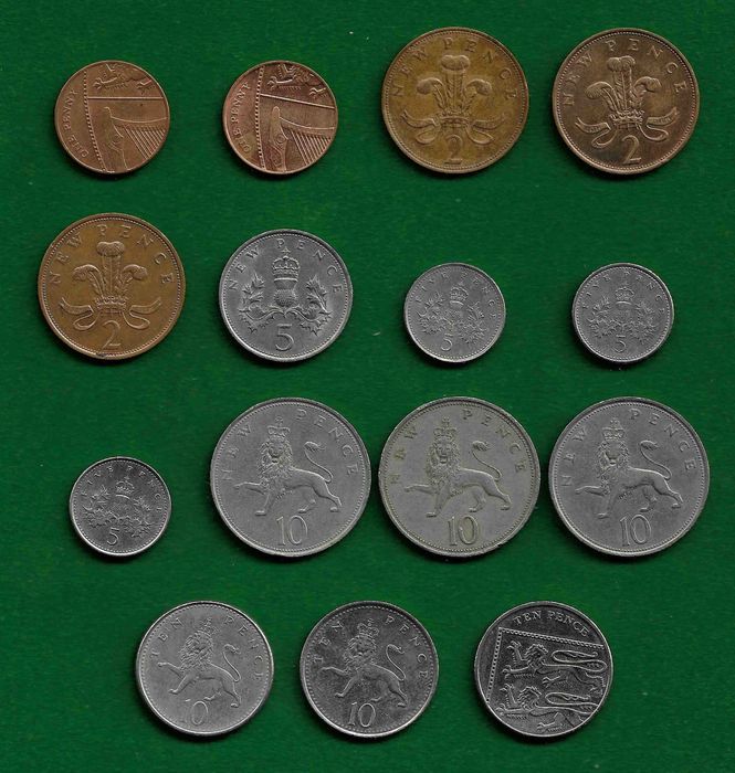 Coleção de (50) moedas - REINO UNIDO