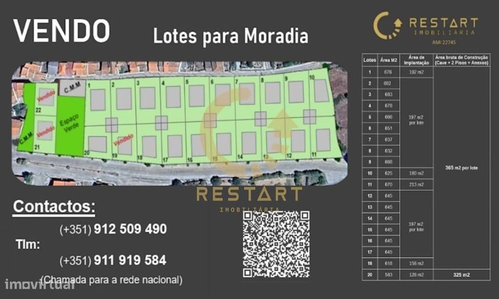 18 Lotes Para construção de moradias individuais e unifamilares com ca