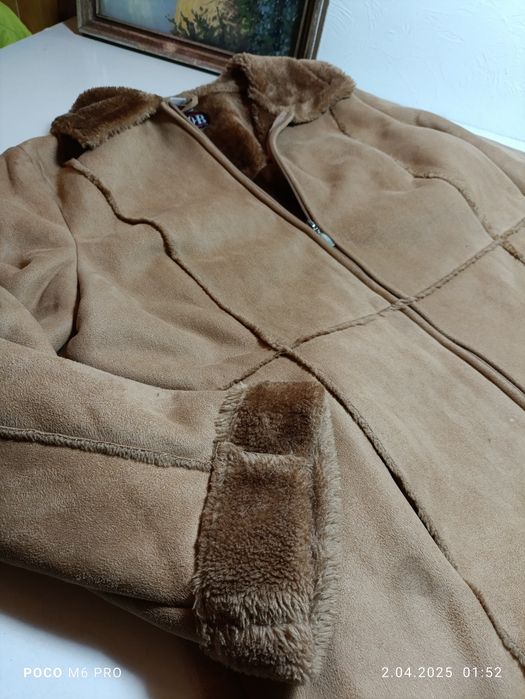 Płaszcz kożuszek Kożuch damski brązowy L/XL