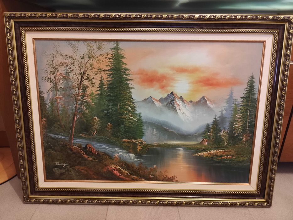 Quadro sala em tela pintado a óleo e assinado