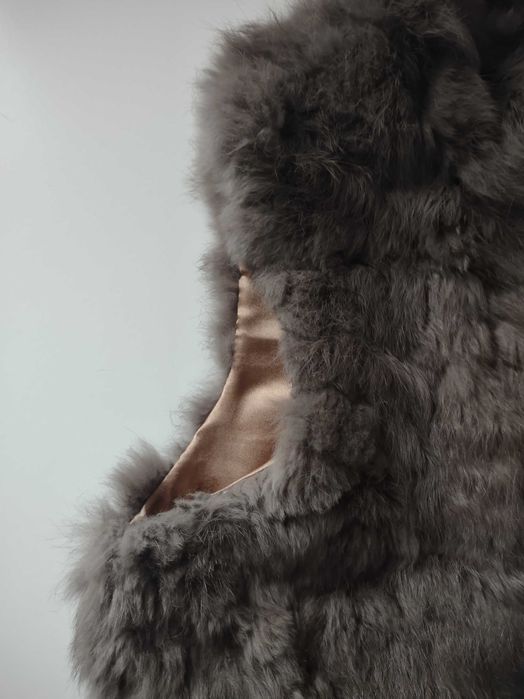 Kamizelka futerkowa naturalne z królika M/L