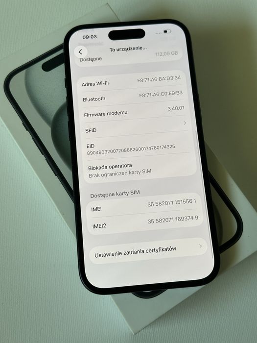 Iphone 15, 85%, stan bardzo dobry