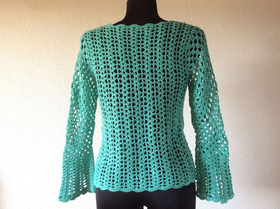 Casaco crochet Senhora azul L