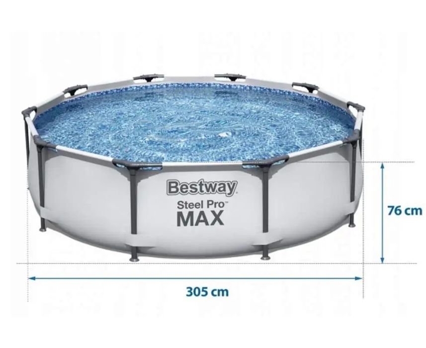 Басейн каркасний Bestway 56408, 305×76см з фільтр-насосом та інші,