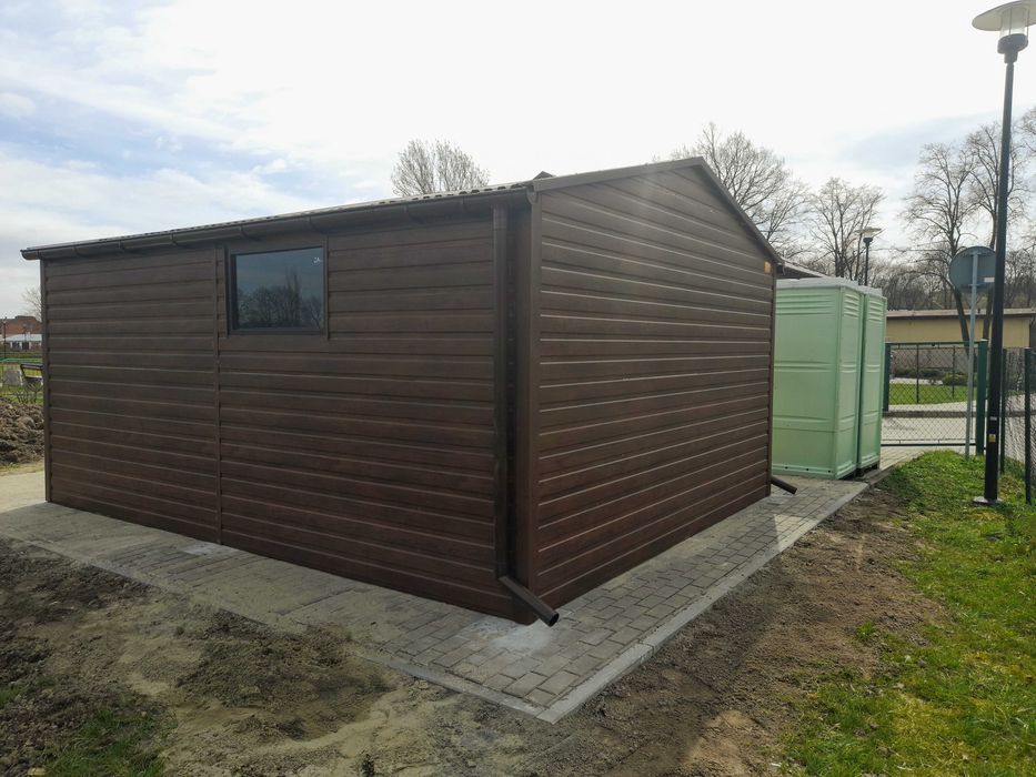 MŁP/ Garaż 4x5 dwuspadowy drewnopodobny