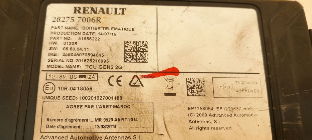 Módulo genérico RENAULT Megane IV Grandtour (K9A/M_)