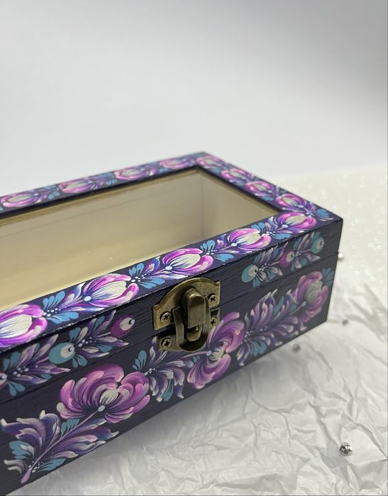 Скринька синя з розписом