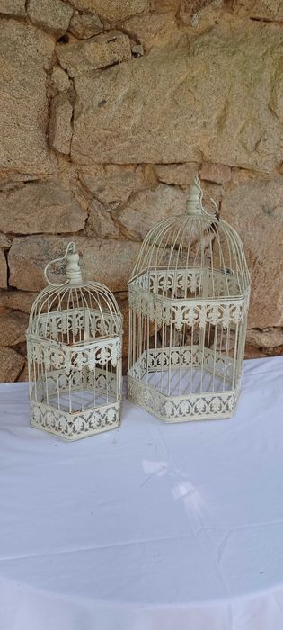 Gaiolas decorativas hexagonal centro mesa conjt 2