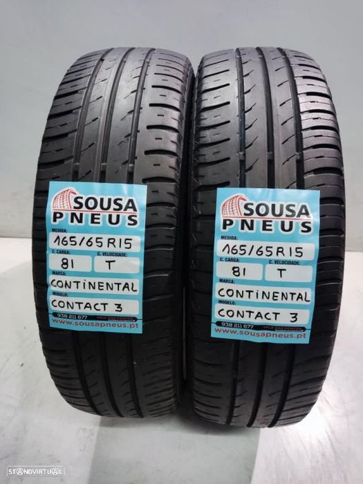 2 pneus semi novos 165-65r15 continental - oferta dos portes