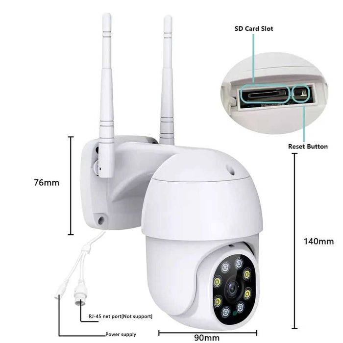 Câmera ip66 wifi ou cabo com Alarme Infravermelho Áudio Nova