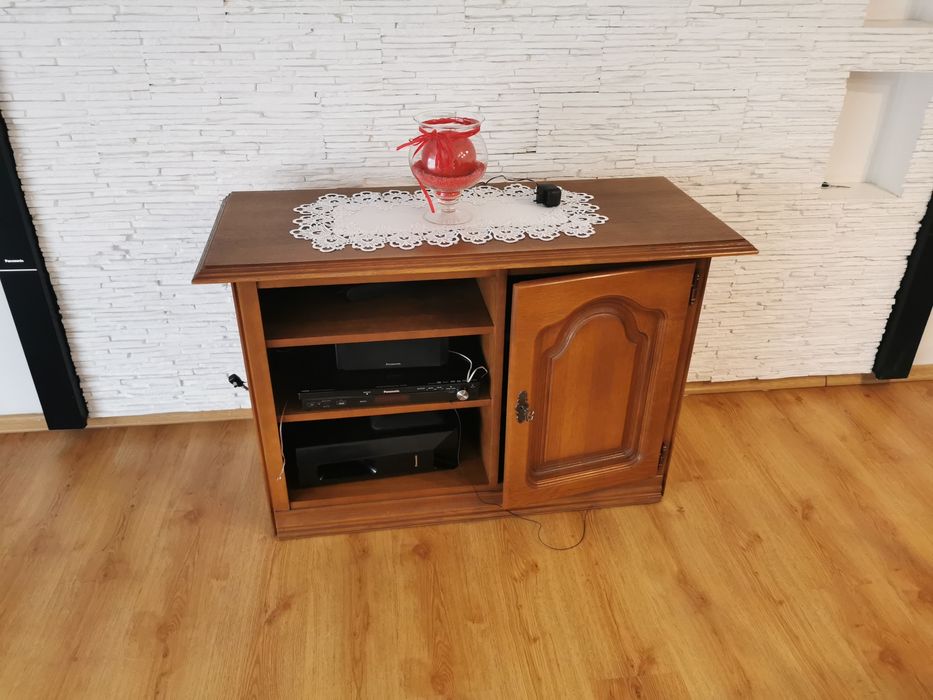 Witryna narożna drewno szafka rtv