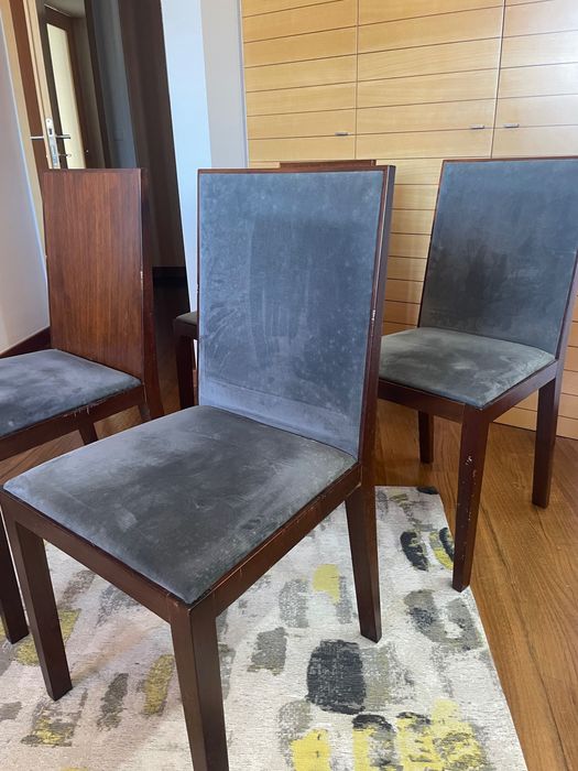 4 cadeiras de madeira (designer)para mesa de jantar