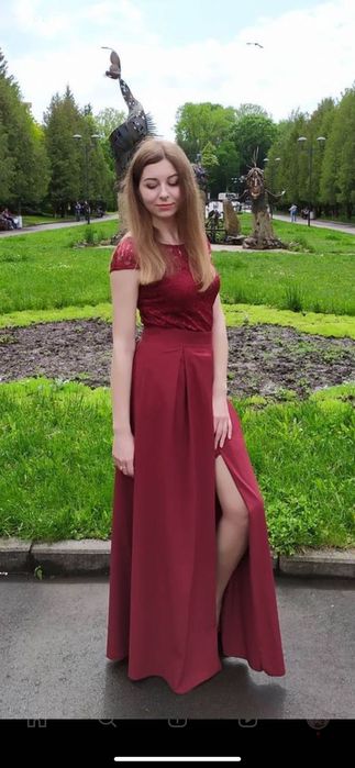 Сукня-трансформер, святкова, сукня міні та максі, бордова, 42 розмір
