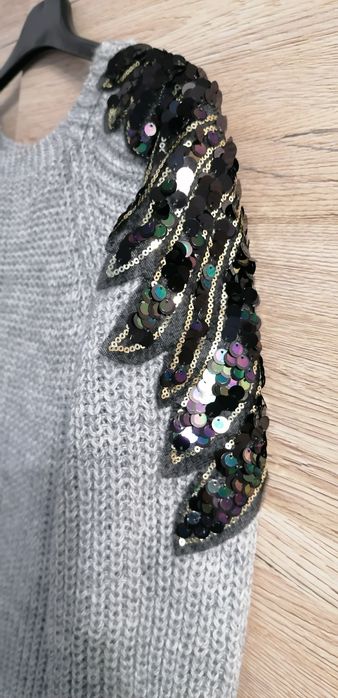 Sweter dlugi skrzydla roz. M