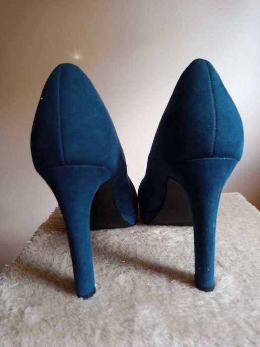 buty 38 szpilki kolor ciemny turkus