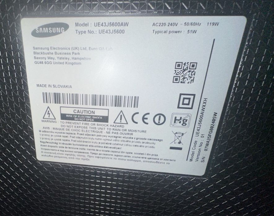 Samsung UE43J5600AW Led FullHd cale 43