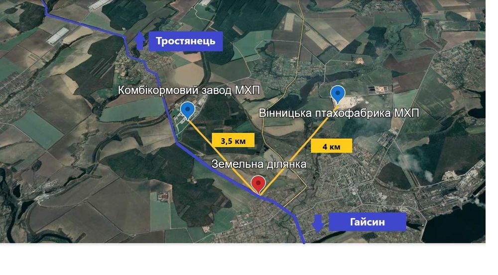 Фасадна комерційна ділянка на трасі Р-33 в Ладижині (Вінницька область)