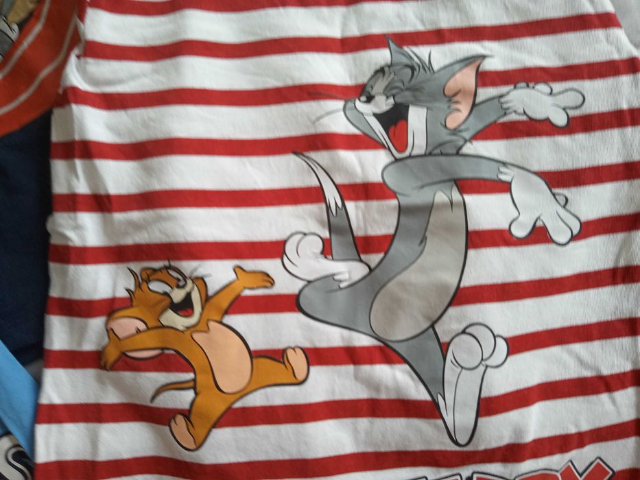 5 bluzek, H&M, Królik Bugs, Tom&Jerry, Looney Tunes, r 110/116, Szkoła