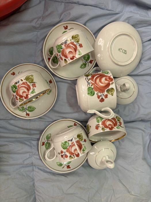 Сервізи різні чайний посуд ссср набір аерографія сервиз посуда